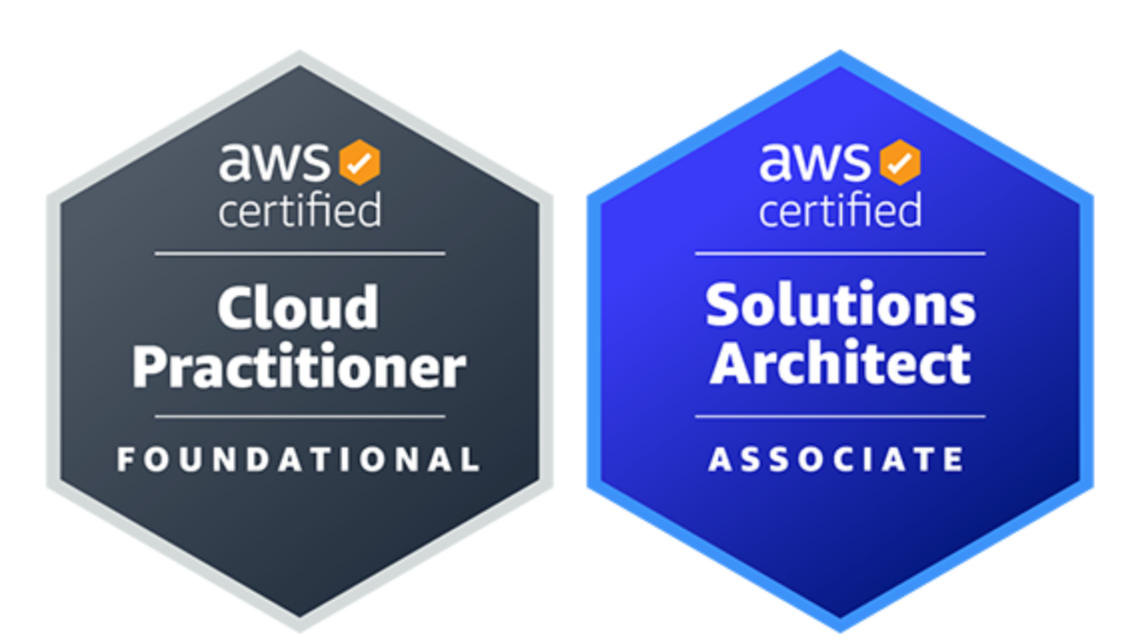 Certificações abordadas pelo curso AWS online - Cloud Practitioner Foundamentals e Solutions Architect Associate